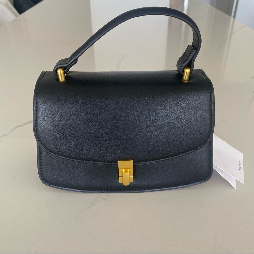 Black Top-Handle Shoulder Bag with Gold Hardware. Brand new.
